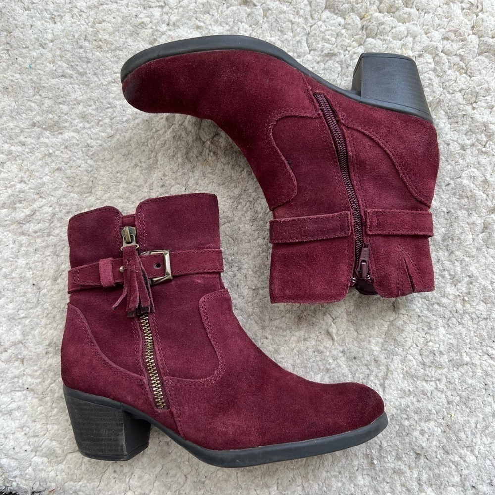Earth Origins by EARTH "Tori" Merlot Suede Ankle Western Boho Booties Size 7M - Picture 12 of 12